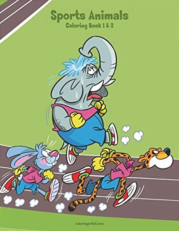 Sports Animals Coloring Book 1 & 2-..