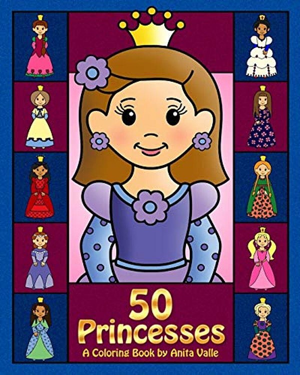 50 Princesses A Coloring Book-..