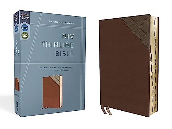 Niv, Thinline Bible, Leathersoft, Brown, Red Letter, Thumb Indexed, Comfort Print-..