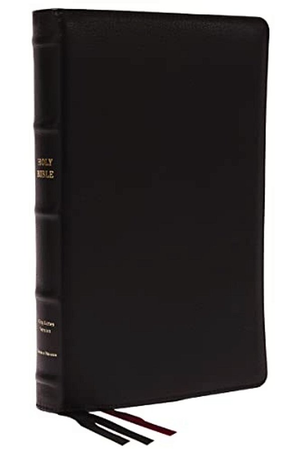 Kjv Holy Bible: Large Print Thinline, Black Goatskin Leather, Premier Collection, Red Letter, Comfort Print (Thumb Indexed): King James Version-..