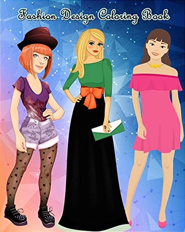 Fashion Design Coloring Book: Lovely Fashion: An Adult Coloring Book With Beautiful Dresses-..