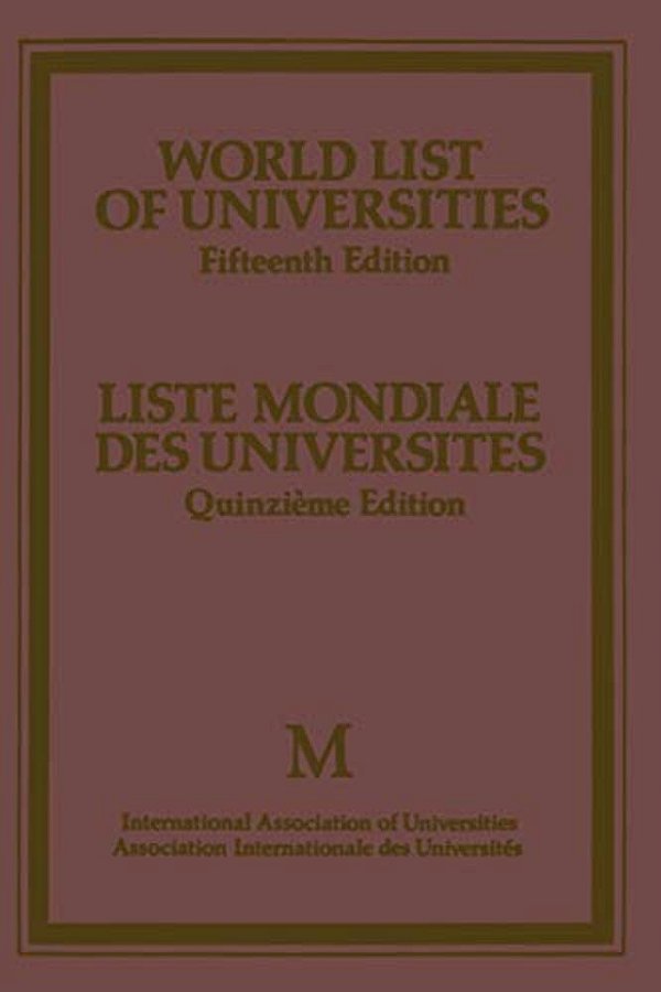 World List Of Universities/Liste Mondiale Des Universites-..