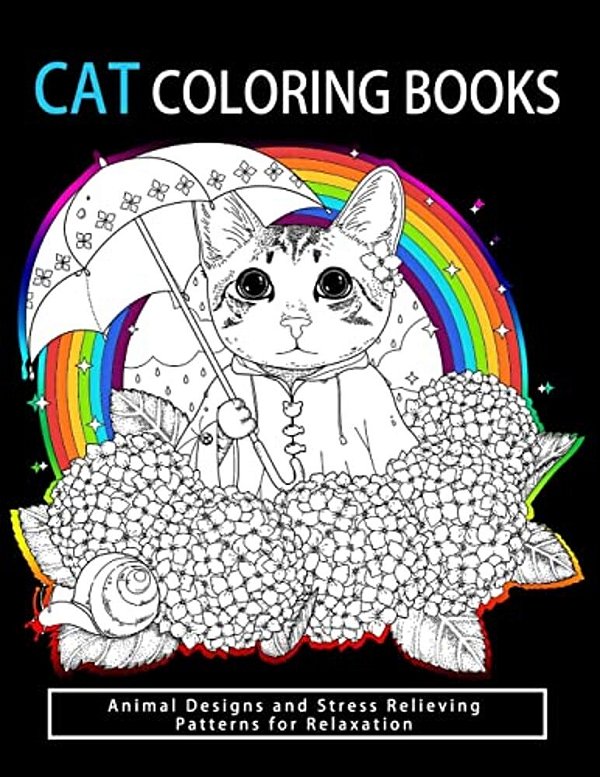 Cat Coloring Books: Cats & Kittens For Comfort & Creativity For Adults, Kids And Girls-..