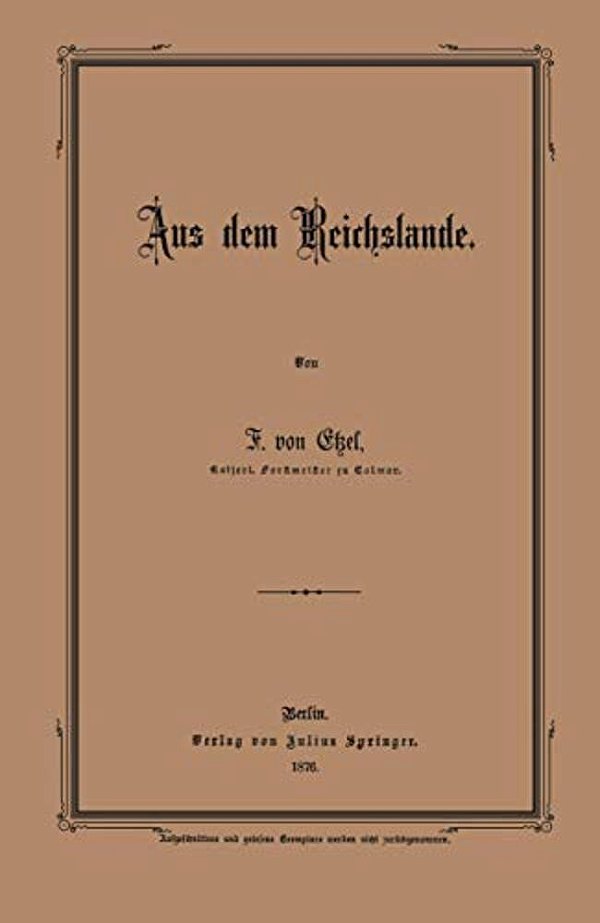 Aus Dem Reichslande-..