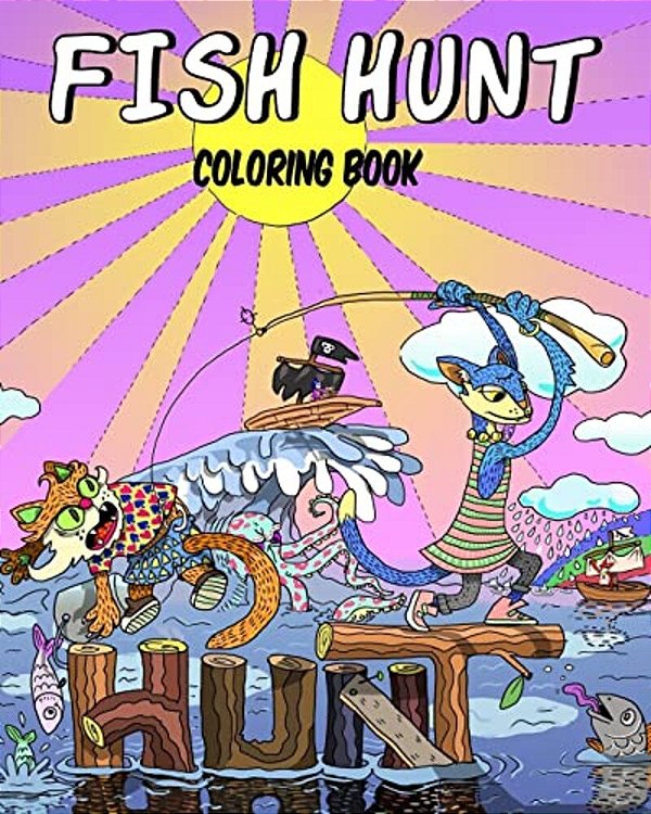 Fish Hunt Coloring Book-..