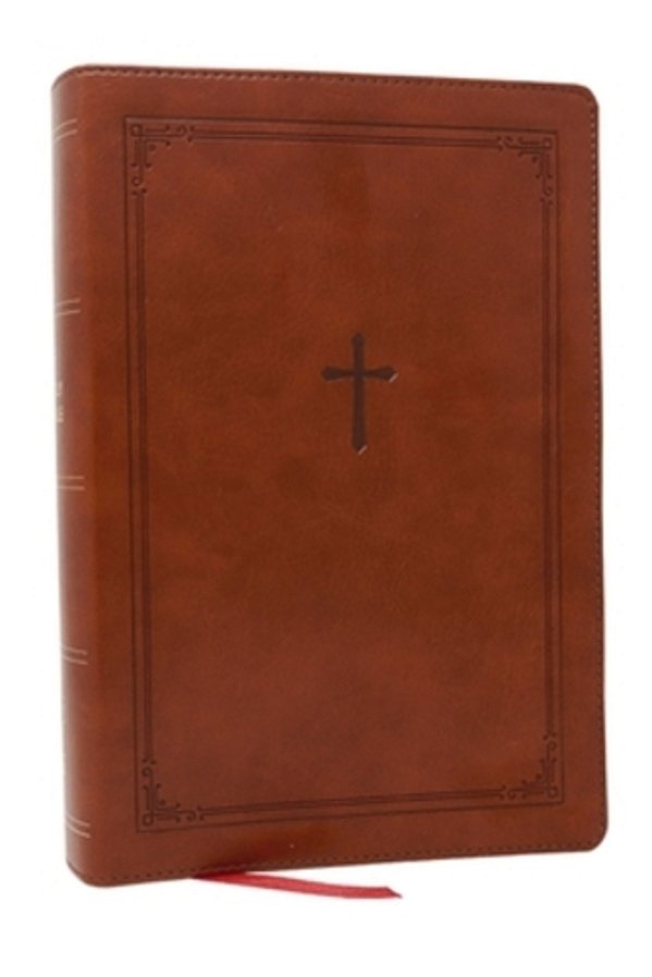 Kjv Giant Print End-Of-verse Reference Bible, Brown Leathersoft, Red Letter, Comfort Print-..