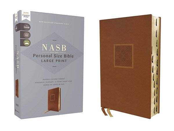 Nasb, Personal Size Bible, Large Print, Leathersoft, Brown, Red Letter, 1995 Text, Thumb Indexed, Comfort Print-..