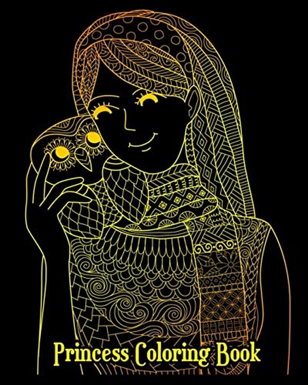 Princess Coloring Book: Stress Relieving Cute Princess Designs, Gorgeous Princess Drawings (Perfect For Beginners)-..