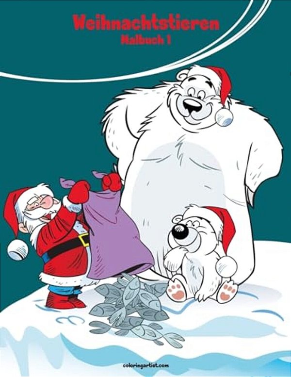 Malbuch Mit Weihnachtstieren 1-..