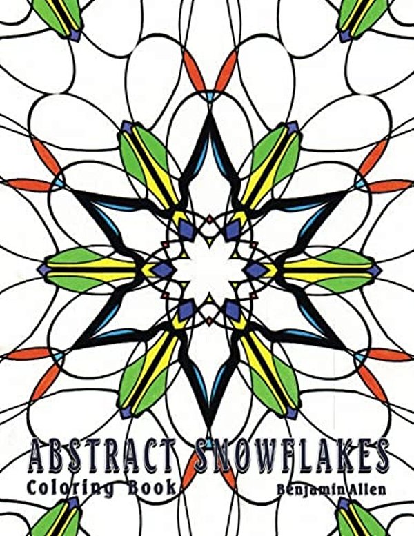 Abstract Snowflakes: Fun Stress Relieving Coloring Book-..
