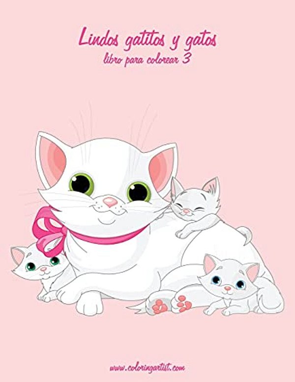 Lindos Gatitos Y Gatos Libro Para Colorear 3-..