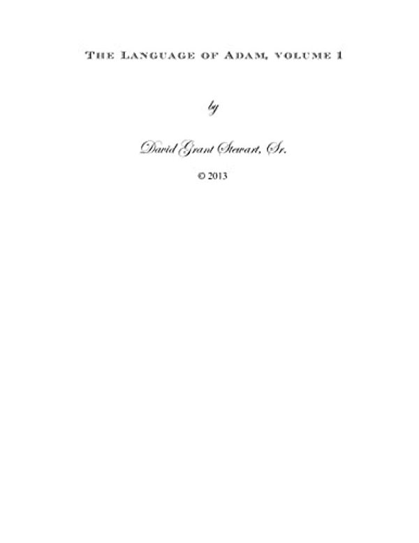 The Language Of Adam, Volume 1-..