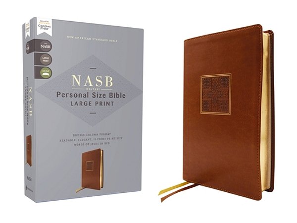 Nasb, Personal Size Bible, Large Print, Leathersoft, Brown, Red Letter, 1995 Text, Comfort Print-..
