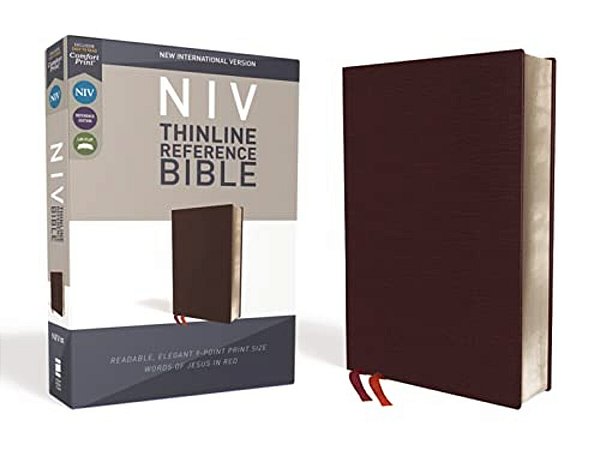 Niv, Thinline Reference Bible, Bonded Leather, Burgundy, Red Letter Edition, Comfort Print-..