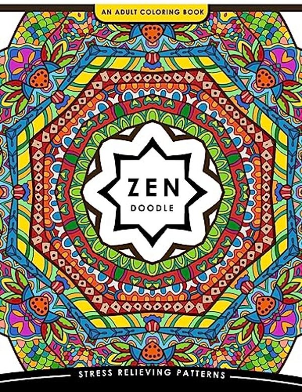 Zen Doodle Coloring Book: Flower Animal And Mandala Coloring Book For Adults-..