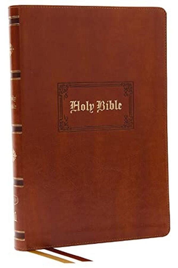 Kjv Holy Bible: Giant Print Thinline Bible, Tan Leathersoft, Red Letter, Comfort Print: King James Version (Vintage Series)-..