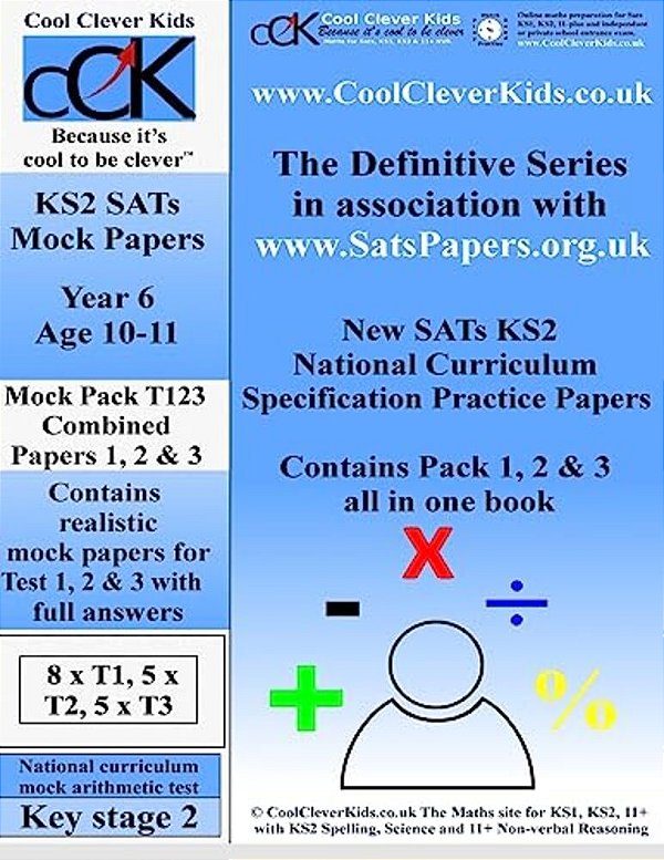 Sats KS2 Year 6 Maths Practice Test 1, 2 & 3 Combined Pack-..