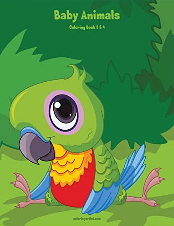 Baby Animals Coloring Book 3 & 4-..