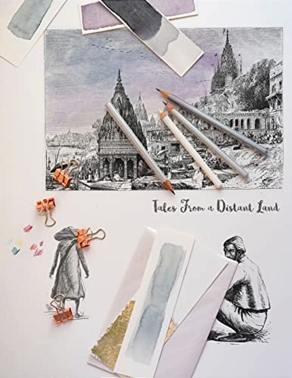 Tales Of A Distant Land - Promp Book For Sketches, Doodles, Note Taking And Coloring In: 8.5 X 11 120 Pages, Black And White Interior-..