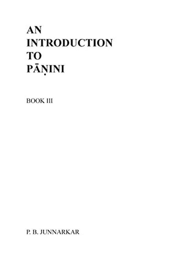 An Introduction To Panini - III-..