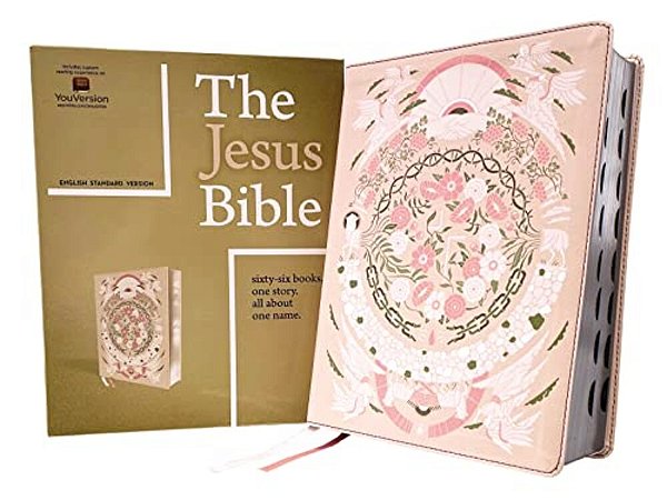 The Jesus Bible Artist Edition, Esv, (With Thumb Tabs To Help Locate The Books Of The Bible), Leathersoft, Peach Floral, Thumb Indexed-..