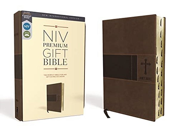 Niv, Premium Gift Bible, Leathersoft, Brown, Red Letter Edition, Indexed, Comfort Print-..