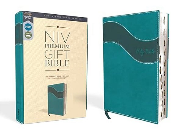Niv, Premium Gift Bible, Leathersoft, Blue, Red Letter Edition, Indexed, Comfort Print-..