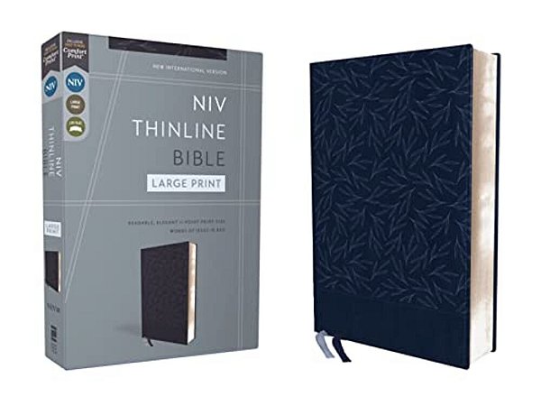 Niv, Thinline Bible, Large Print, Leathersoft, Navy, Red Letter, Comfort Print-..