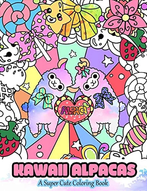Kawaii Alpacas: A Super Cute Coloring Book-..