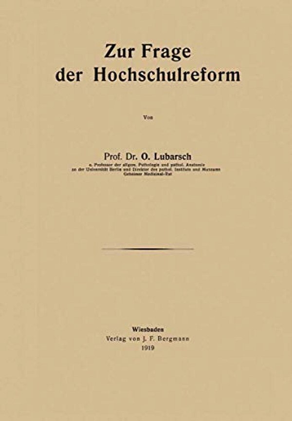 Zur Frage Der Hochschulreform-..