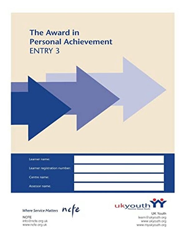 Award In Personal Achievement Workbook Entry 3-..