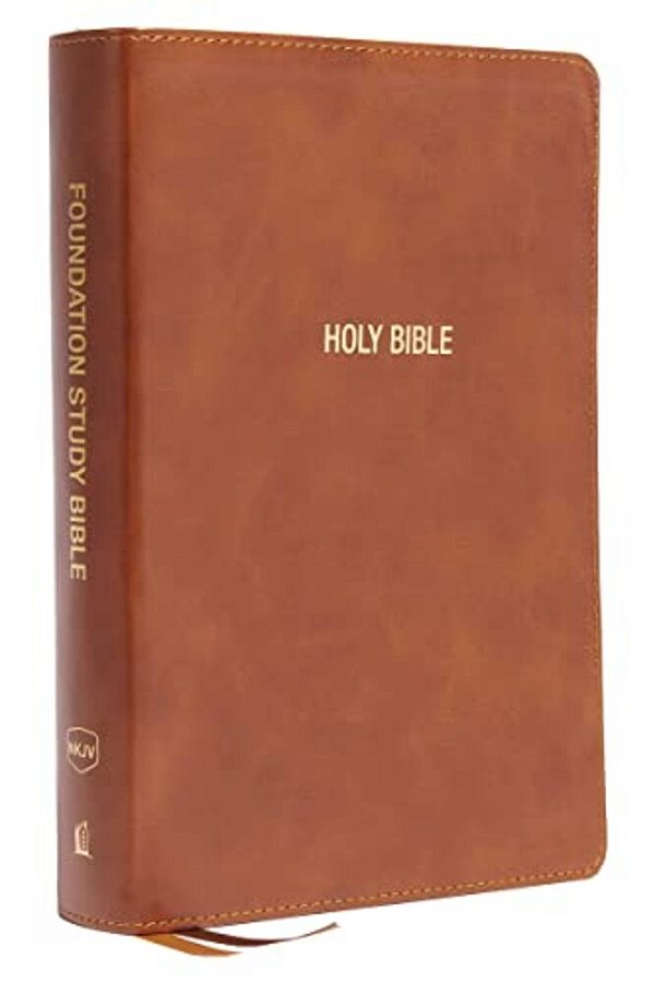 Nkjv, Foundation Study Bible, Large Print, Leathersoft, Brown, Red Letter, Thumb Indexed, Comfort Print: Holy Bible, New King James Version-..