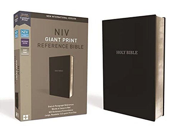 Niv, Reference Bible, Giant Print, Leather-Look, Black, Red Letter Edition, Comfort Print-..