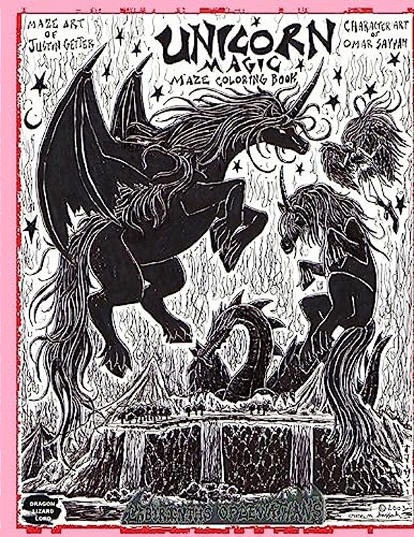 Unicorn Magic: Maze Coloring Book-..