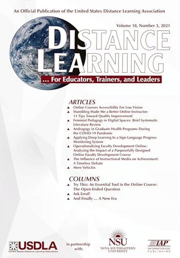 Distance Learning Vol 18 Issue 3-..
