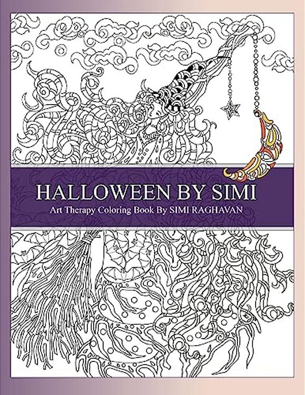Halloween By Simi: Hand Drawn Halloween Adult Coloring Pages Of Amazing Designs. -..