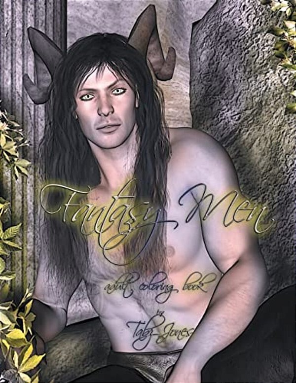 Fantasy Men Adult Coloring Book-..