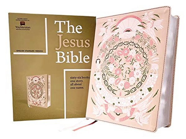 The Jesus Bible Artist Edition, Esv, Leathersoft, Peach Floral-..