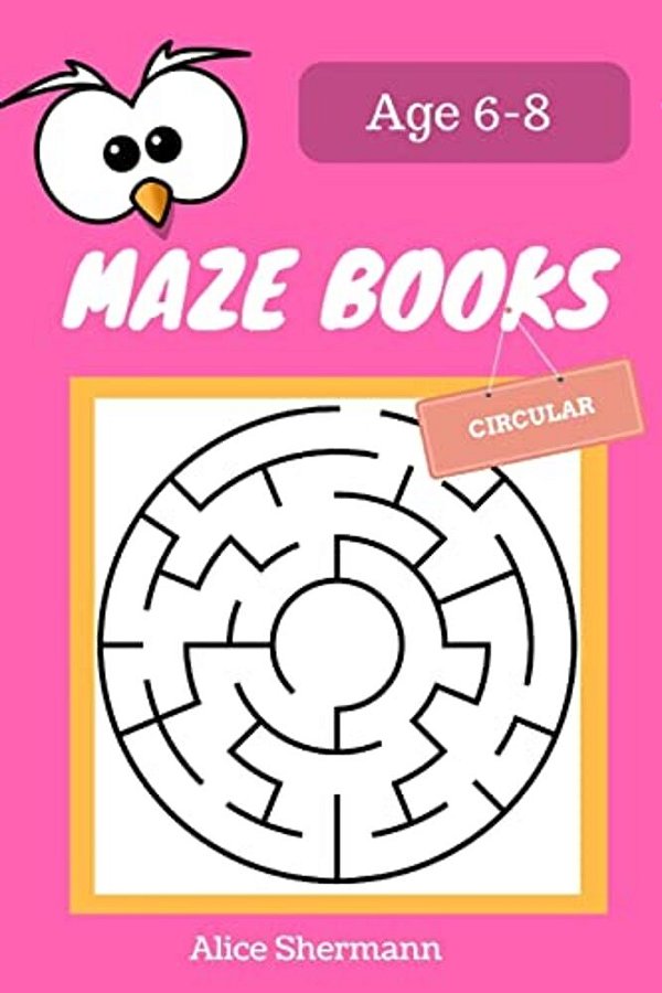 Maze Book For Kids Ages 6-8: 50 Circular Maze Puzzle Games To Boost Kids' Brain, Pocket Size 6X9 Inch, Large Print-..