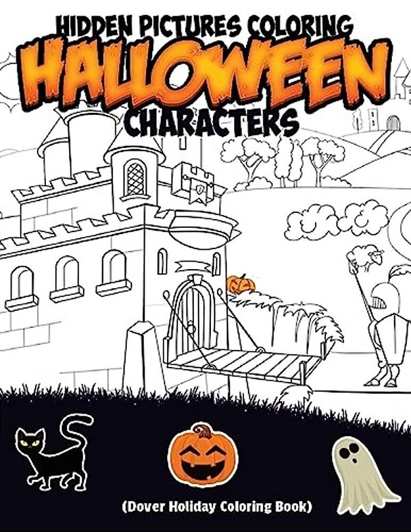 Hidden Pictures Coloring Halloween Characters (Dover Holiday Coloring Book)-..