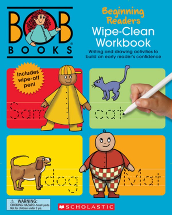Bob Books - Wipe-Clean Workbook: Beginning Readers Phonics, Ages 4 And Up, Kindergarten (Stage 1: Starting To Read)-..