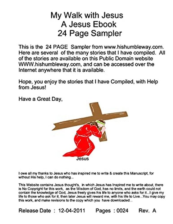 My Walk With Jesus -- A Jesus Ebook -- 24 Page Sampler-..