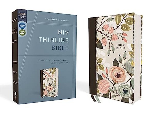 Niv, Thinline Bible, Cloth Over Board, Floral, Red Letter Edition, Comfort Print-..
