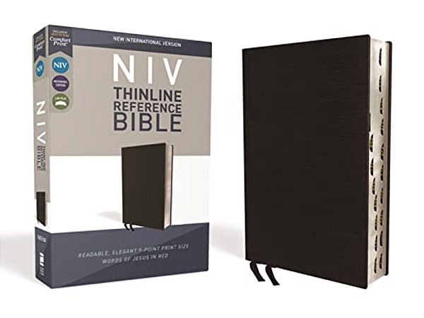 Niv, Thinline Reference Bible, Bonded Leather, Black, Red Letter Edition, Indexed, Comfort Print-..