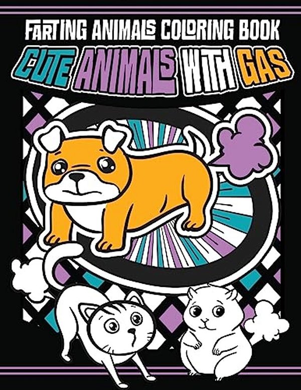 Farting Animals Coloring Book: Cute Animals With Gas-..