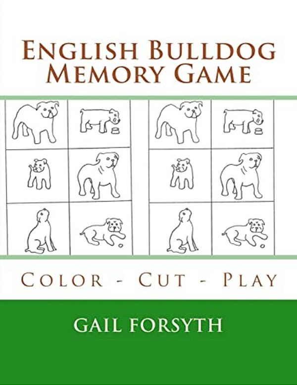 English Bulldog Memory Game: Color - Cut - Play-..