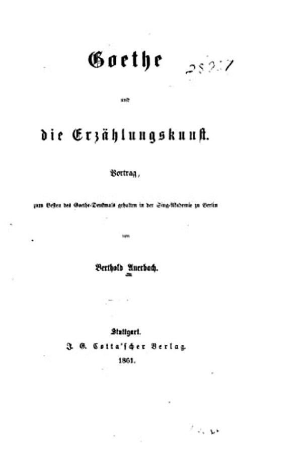 Goethe Und Die Erzählungskunst-..