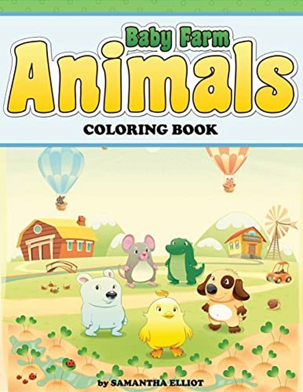 Baby Farm Animals Coloring Book-..