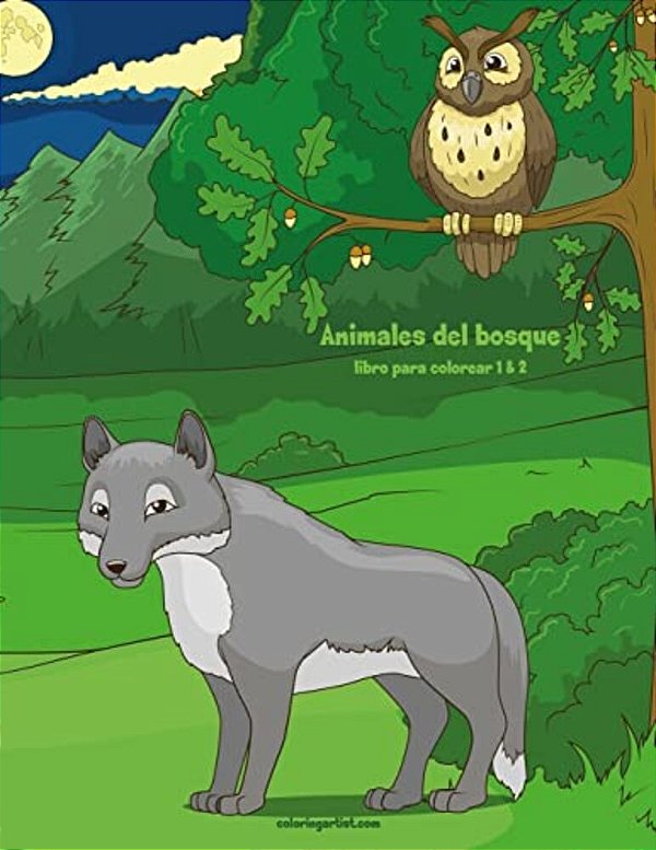 Animales Del Bosque Libro Para Colorear 1 & 2-..