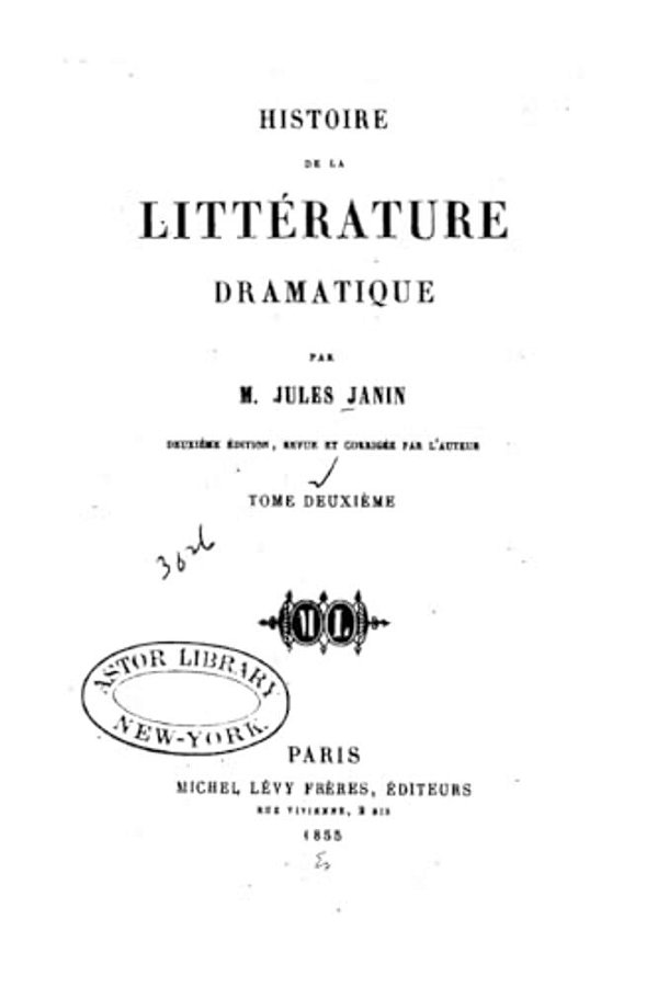 Histoire De La Littérature Dramatique-..